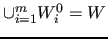 $\cup_{i=1}^m W_i^0 = W$