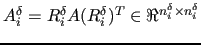 $A_i^\delta=R_i^\delta A (R_i^\delta)^T \in
\Re^{n_i^\delta \times n_i^\delta}$