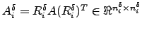 $A_i^\delta=R_i^\delta A (R_i^\delta)^T \in
\Re^{n_i^\delta \times n_i^\delta}$