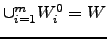 $\cup_{i=1}^m W_i^0 = W$