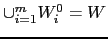 $\cup_{i=1}^m W_i^0 = W$