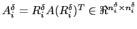 $A_i^\delta=R_i^\delta A (R_i^\delta)^T \in
\Re^{n_i^\delta \times n_i^\delta}$