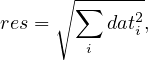 ∘ ∑------
res = dat2i,
i